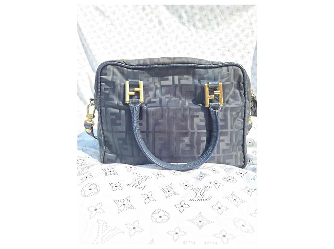 Borsa Fendi Zucca in tessuto nero - vista 2