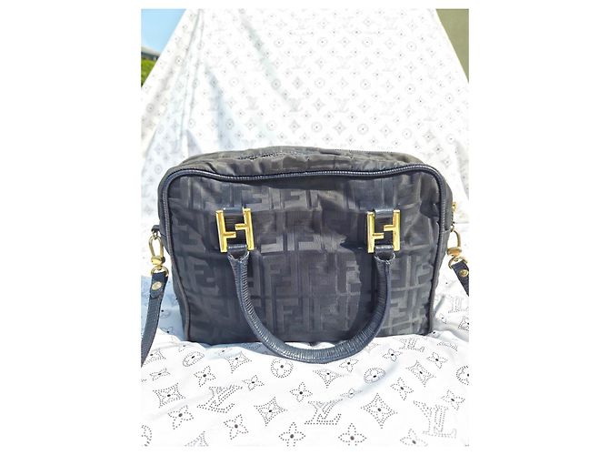 Borsa Fendi Zucca in tessuto nero - vista 3