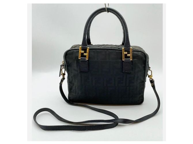 Borsa Fendi Zucca in tessuto nero - vista 4