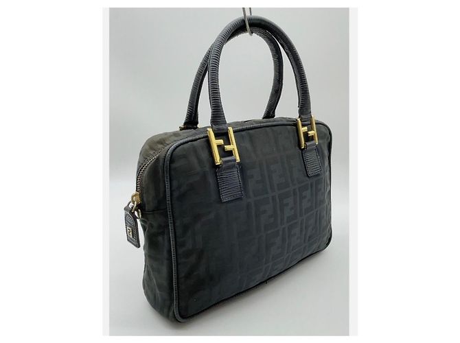 Borsa Fendi Zucca in tessuto nero - vista 6