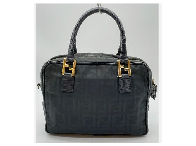 Borsa Fendi Zucca in tessuto nero - vista 7