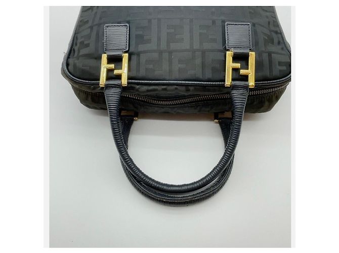 Borsa Fendi Zucca in tessuto nero - vista 9