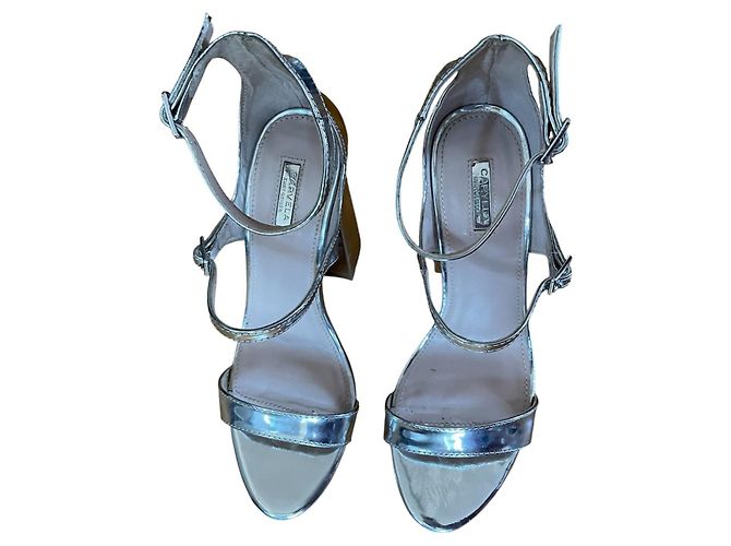 Carvela Kurt Geiger Sandalen mit Blockabsatz in Silber Metallic - Ansicht 3