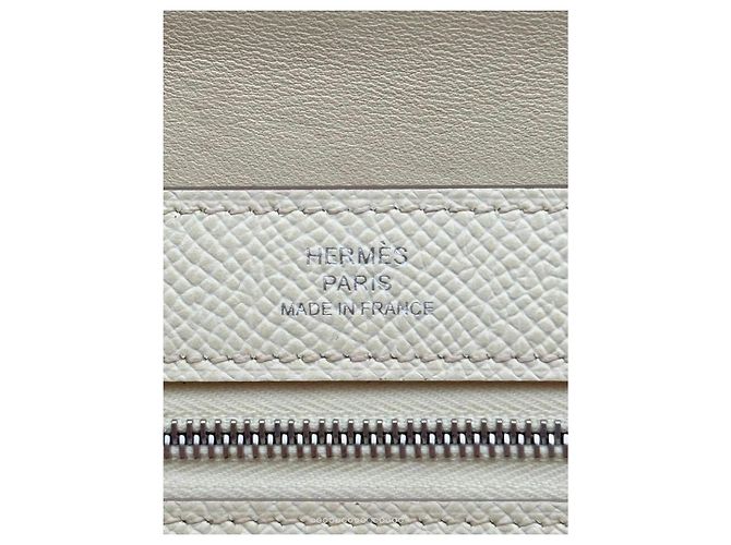 Hermès H Passant Portafoglio lungo in pelle Epsom Beige Giallo - vista 3