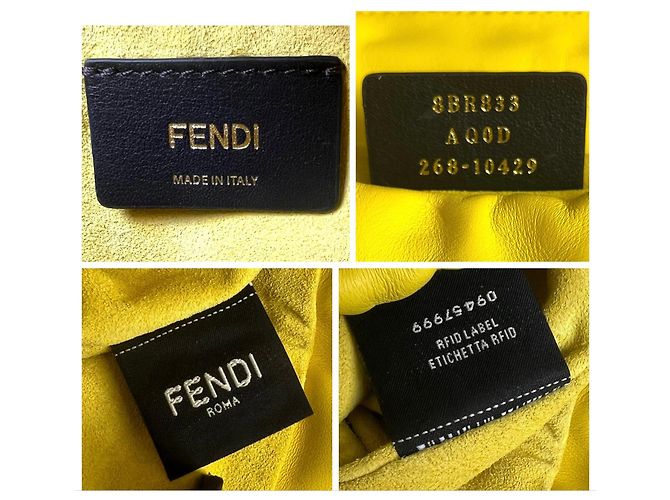Fendi Mamma Baguette Medium in pelle nappa gialla Giallo Gold hardware - vista 12