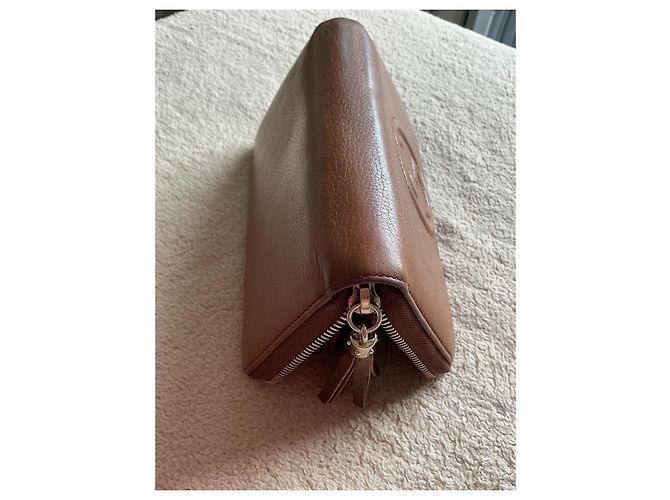 Cartera Gucci Soho zip around en piel marrón - vista 8