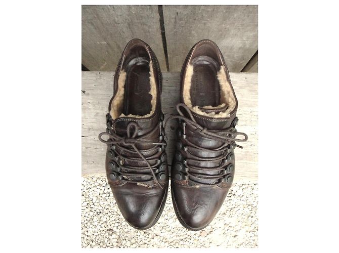 Autre Marque Derbies in pelle foderati Fauzian Jeunesse Marrone - vista 2