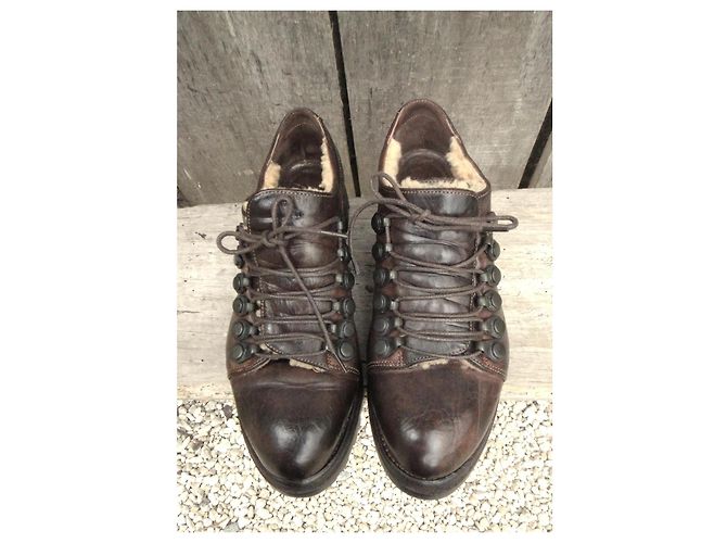 Autre Marque Derbies in pelle foderati Fauzian Jeunesse Marrone - vista 5
