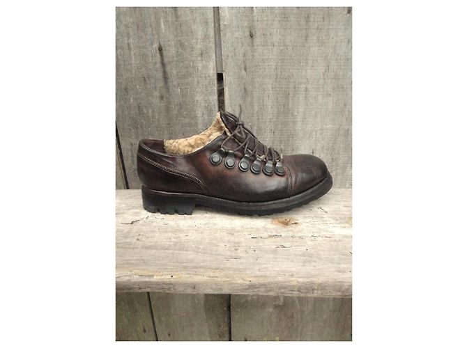 Autre Marque Derbies in pelle foderati Fauzian Jeunesse Marrone - vista 9
