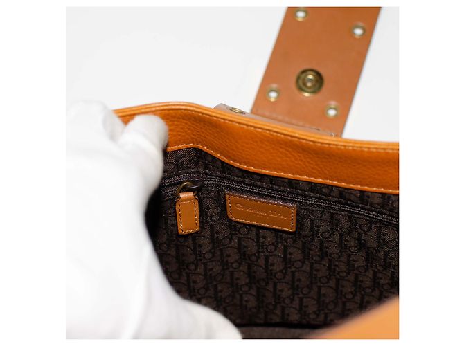 Christian Dior Borsa Dior Columbus in pelle - Era Galliano Marrone Arancione - vista 5