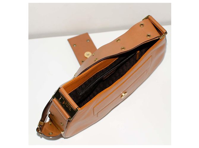 Christian Dior Borsa Dior Columbus in pelle - Era Galliano Marrone Arancione - vista 8