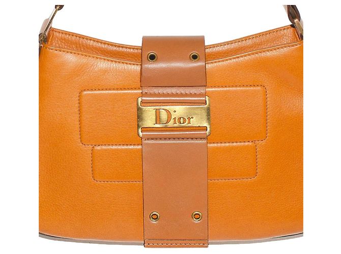 Christian Dior Borsa Dior Columbus in pelle - Era Galliano Marrone Arancione - vista 9
