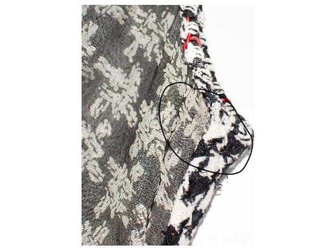 Chanel Tweed-Kleid mit Hahnentrittmuster Schwarz Weiß Rot - Ansicht 9