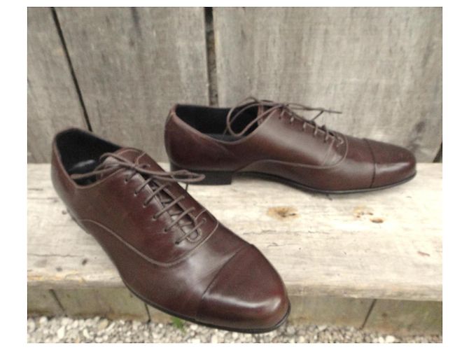 Autre Marque Scarpe Richelieu Philippe Zorzetto in pelle marrone - vista 4
