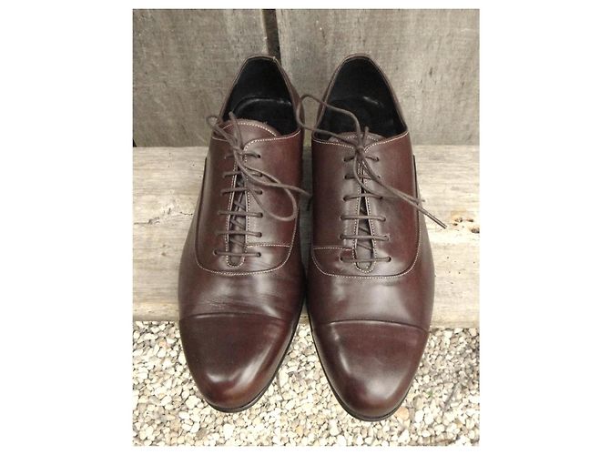 Autre Marque Scarpe Richelieu Philippe Zorzetto in pelle marrone - vista 5