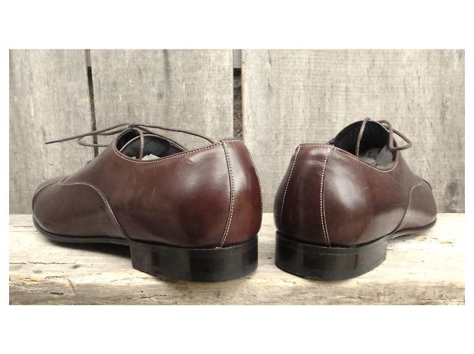 Autre Marque Scarpe Richelieu Philippe Zorzetto in pelle marrone - vista 6