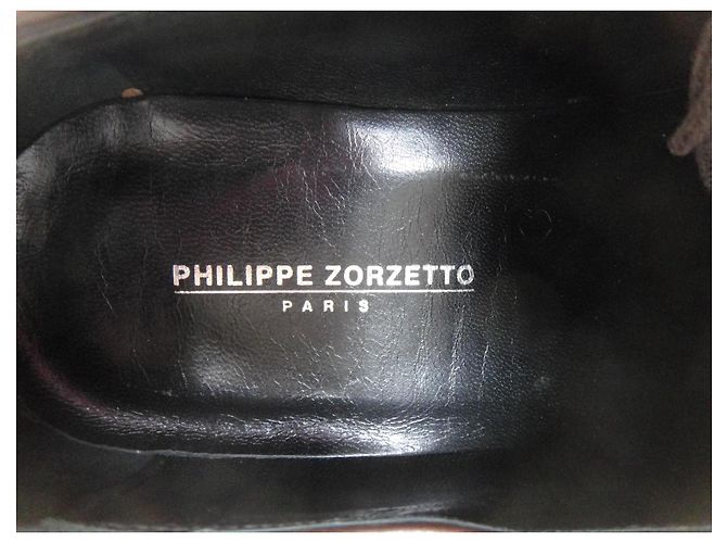 Autre Marque Scarpe Richelieu Philippe Zorzetto in pelle marrone - vista 7