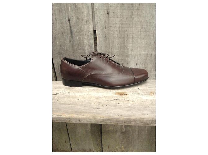 Autre Marque Scarpe Richelieu Philippe Zorzetto in pelle marrone - vista 9