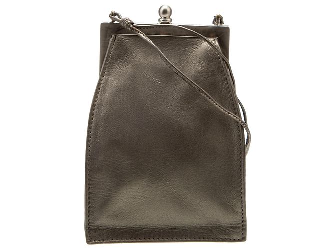 Prada Borsa a mano in pelle argentata con chiusura a bacetta Metallico - vista 2