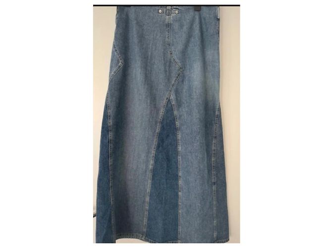 Fornarina Falda Maxi Denim Patchwork - IT 44 Azul - vista 5