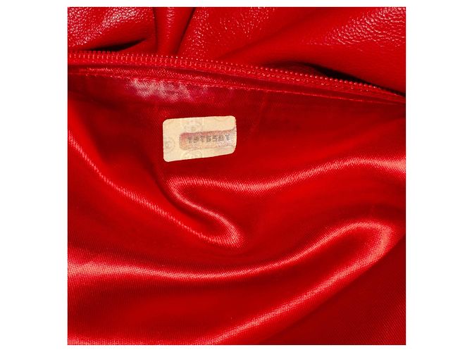 Chanel Classica Matelassé Borsa a Tracolla in Pelle Scamosciata Rossa con Nappa Rosso - vista 8