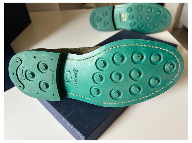 Autre Marque Tricker's Bourton Scarpe Stringate Uomo Camoscio Verde Marrone - vista 5