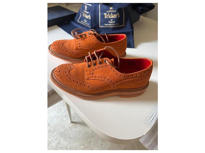 Autre Marque Tricker's Bourton Scarpe stringate in camoscio arancione - vista 2