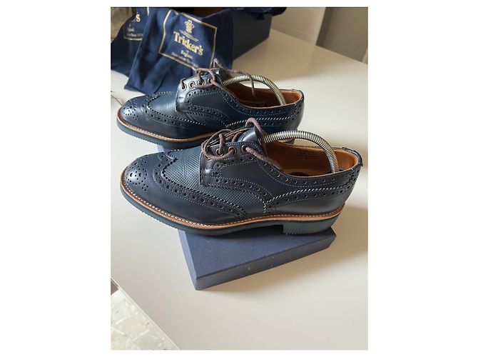 Autre Marque Tricker's Derby Brogues em couro azul para homem - vista 2