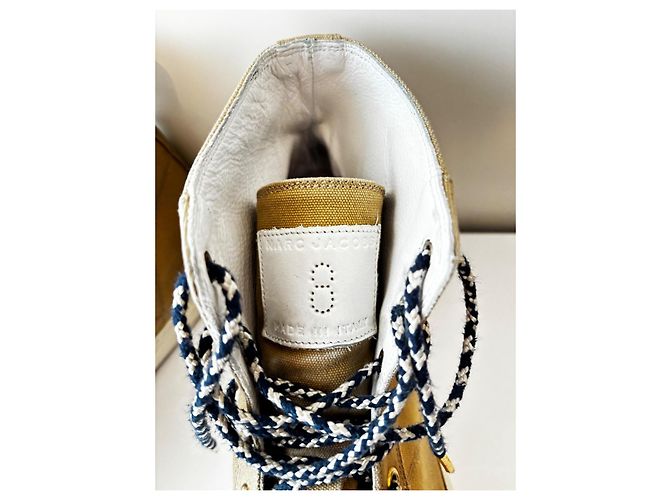 Marc Jacobs Zapatillas de Caña Alta Blanco Roja Beige - vista 4