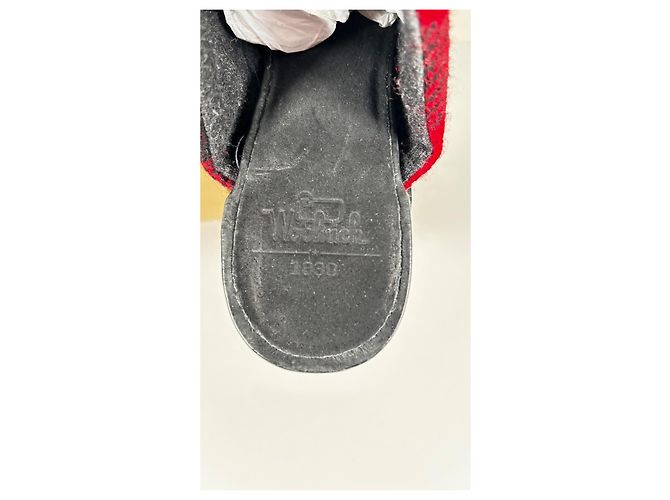 Woolrich Red and Black Plaid Wool Clogs - view 5