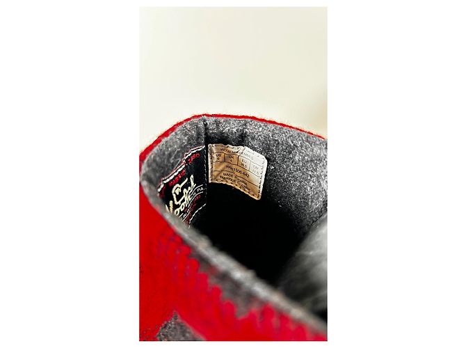 Woolrich Red and Black Plaid Wool Clogs - view 7
