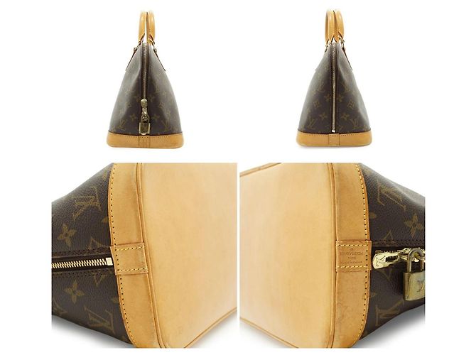 Louis Vuitton Alma PM Handtasche aus Vintage Monogram Canvas Braun - Ansicht 3
