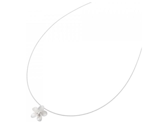 Autre Marque Collana a Fiore in Diamanti in Oro Bianco Au750 Argento - vista 2