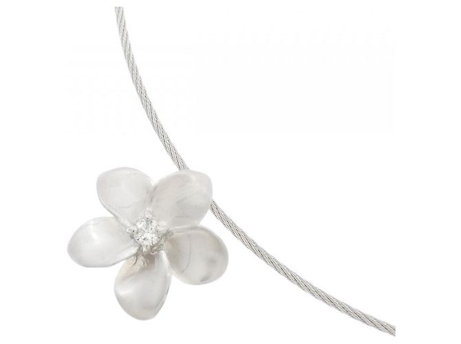 Autre Marque Collana a Fiore in Diamanti in Oro Bianco Au750 Argento - vista 3
