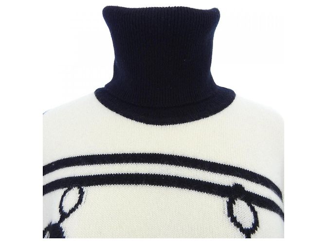 Hermès Poncho Cashmere Poncho Nero Bianco - vista 5