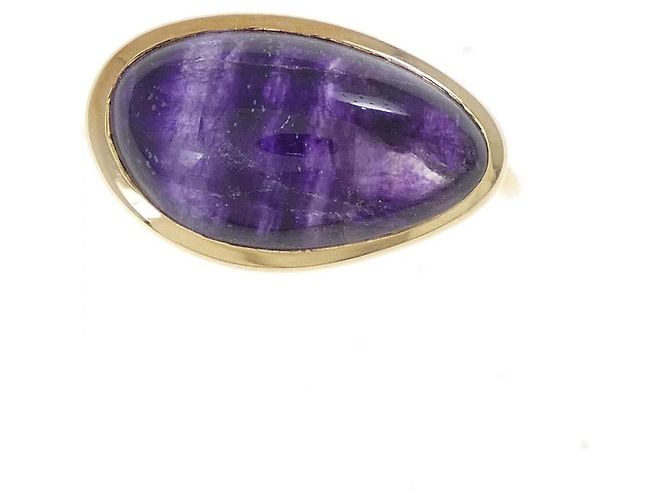 Autre Marque Anello ete K10 Oro Giallo Quarzo Fluorite D'oro - vista 2