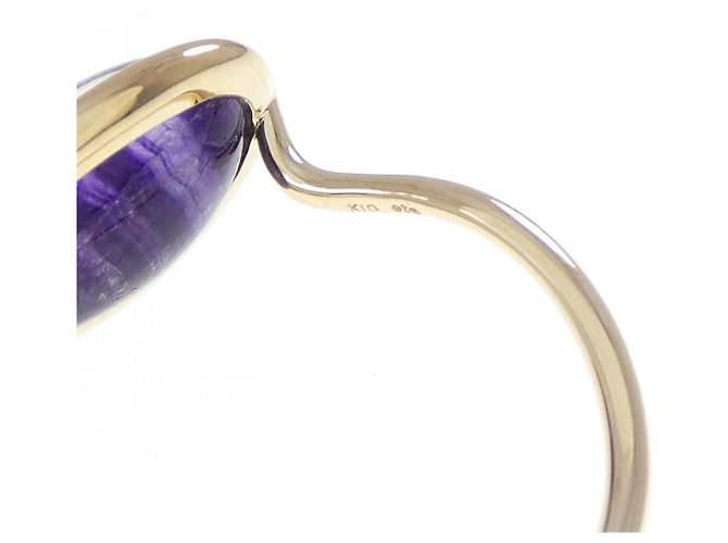 Autre Marque Anello ete K10 Oro Giallo Quarzo Fluorite D'oro - vista 4