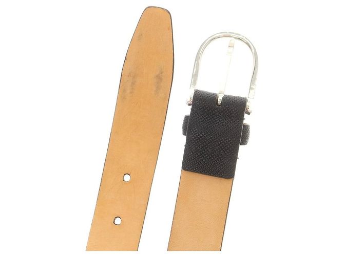 Autre Marque Cinturón de cuero con relieve DE.CO.CA Negro - vista 6