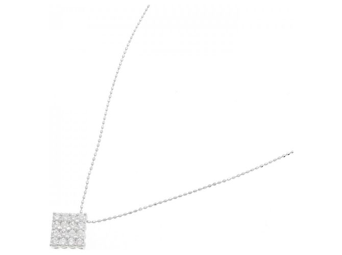 Autre Marque Collana di Diamanti Pt900 K18WG Argento - vista 2