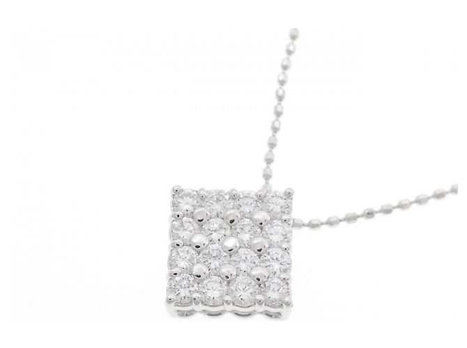 Autre Marque Collana di Diamanti Pt900 K18WG Argento - vista 3