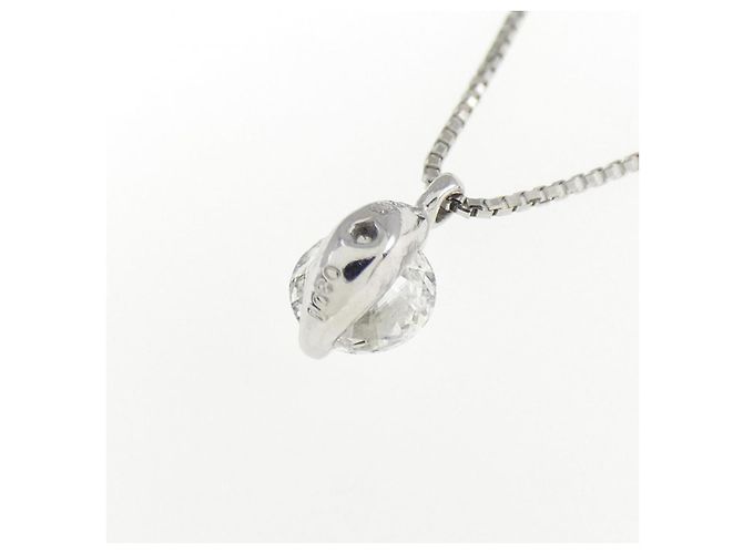 Autre Marque Platin-Solitär-Diamantkette Silber - Ansicht 4