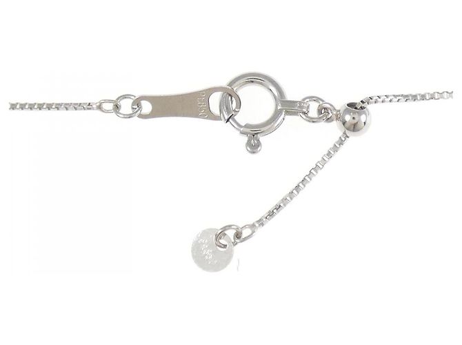 Autre Marque Platin-Solitär-Diamantkette Silber - Ansicht 5
