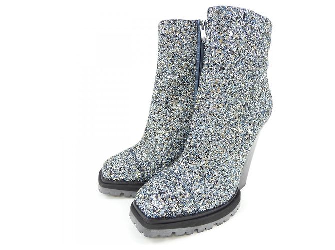 Stivali JIMMY CHOO Nero Argento Blu - vista 3