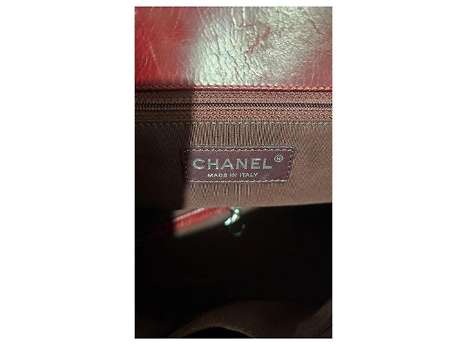Chanel Classic Matelassé Borsa in Pelle Liscia Rossa Rosso Bordò - vista 7