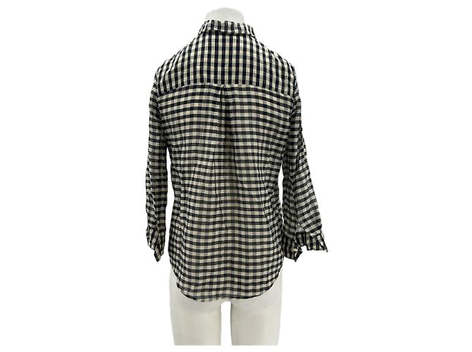 Autre Marque Camicia a quadri in cotone nera CORTANA Nero - vista 2