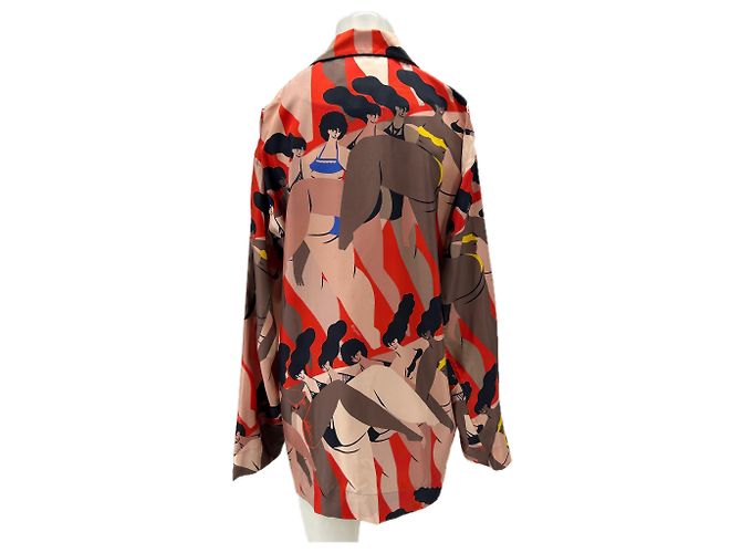 Autre Marque AZ FACTORY Gemusterte Seidenbluse Rot - Ansicht 2