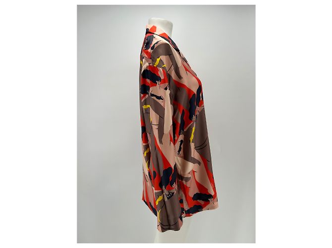 Autre Marque AZ FACTORY Gemusterte Seidenbluse Rot - Ansicht 3