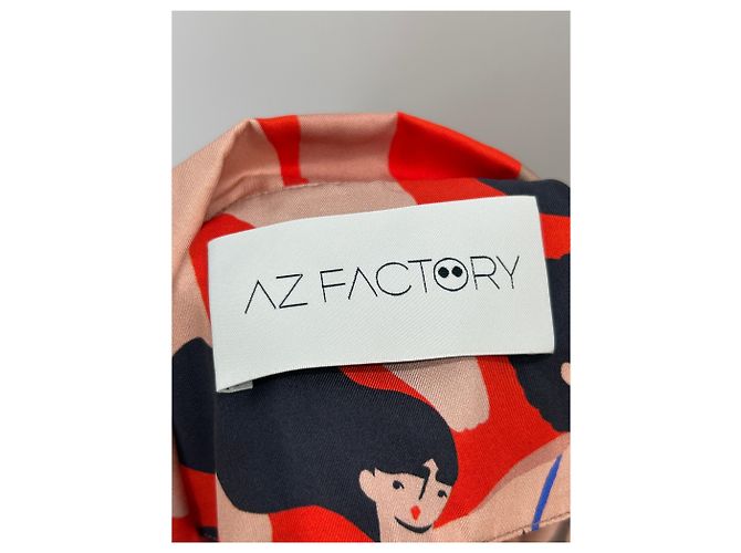 Autre Marque AZ FACTORY Gemusterte Seidenbluse Rot - Ansicht 5
