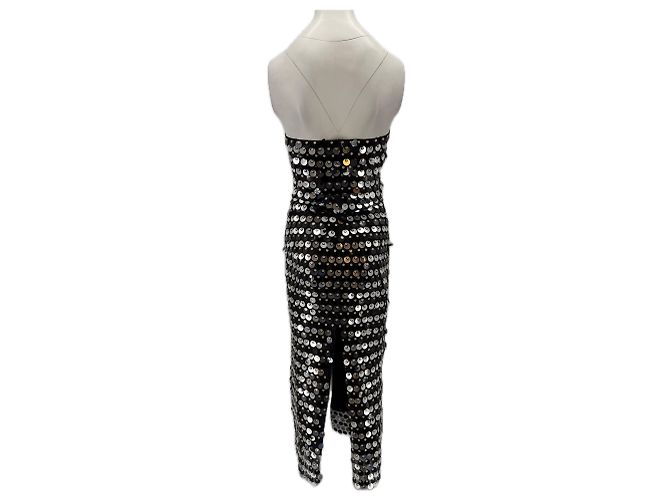 Autre Marque Langes Paillettenkleid Schwarz - Ansicht 2