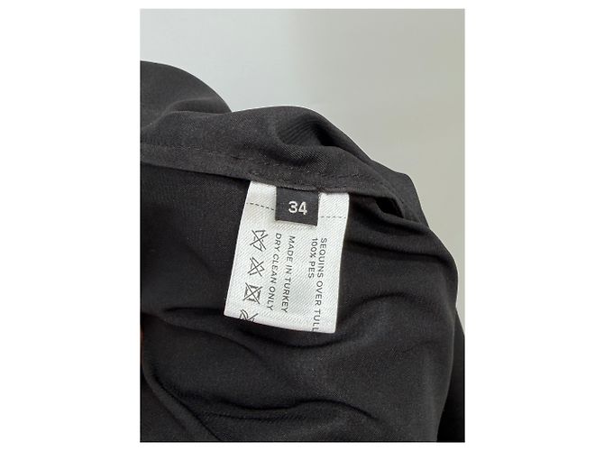 Autre Marque Langes Paillettenkleid Schwarz - Ansicht 6